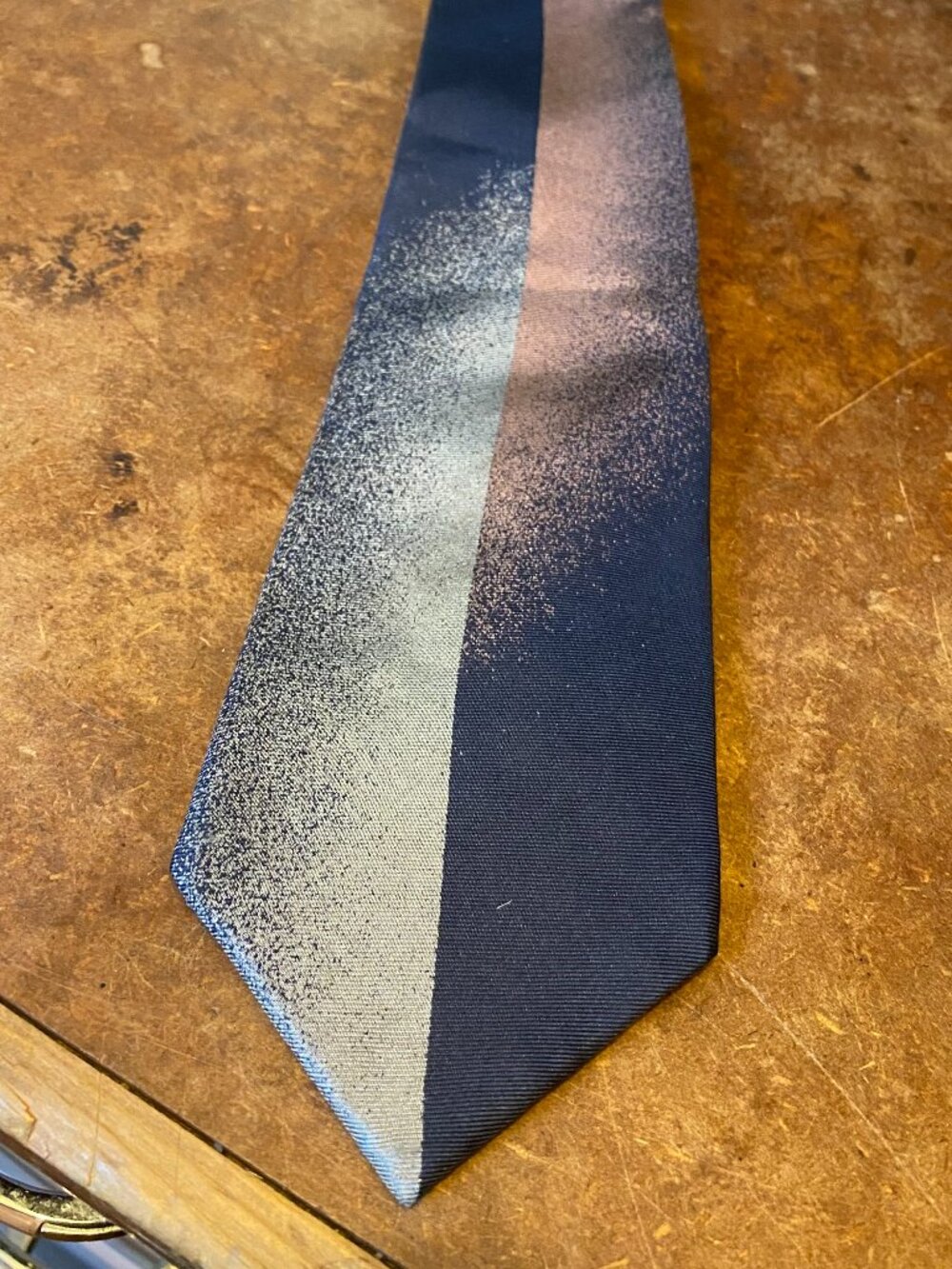 Oscar de la Renta Graffiti Spray Paint Colorblock Skinny Slim Tie Vintage